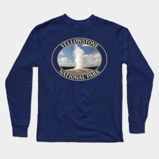 Old Faithful Geyser at Yellowstone National Park in Wyoming Long Sleeve T-Shirt